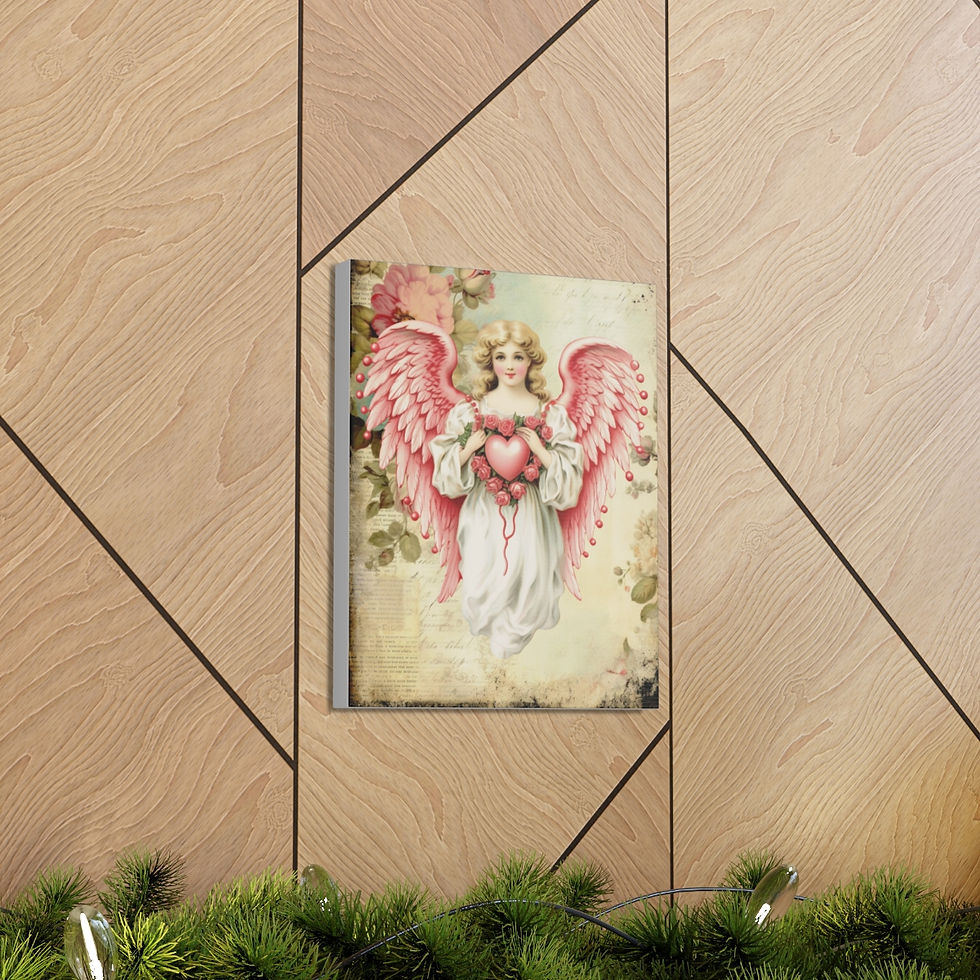 Thumbnail: Shabby Victorian Angel Art Canvas Artwork Vintage Angelic French Cottage Print
