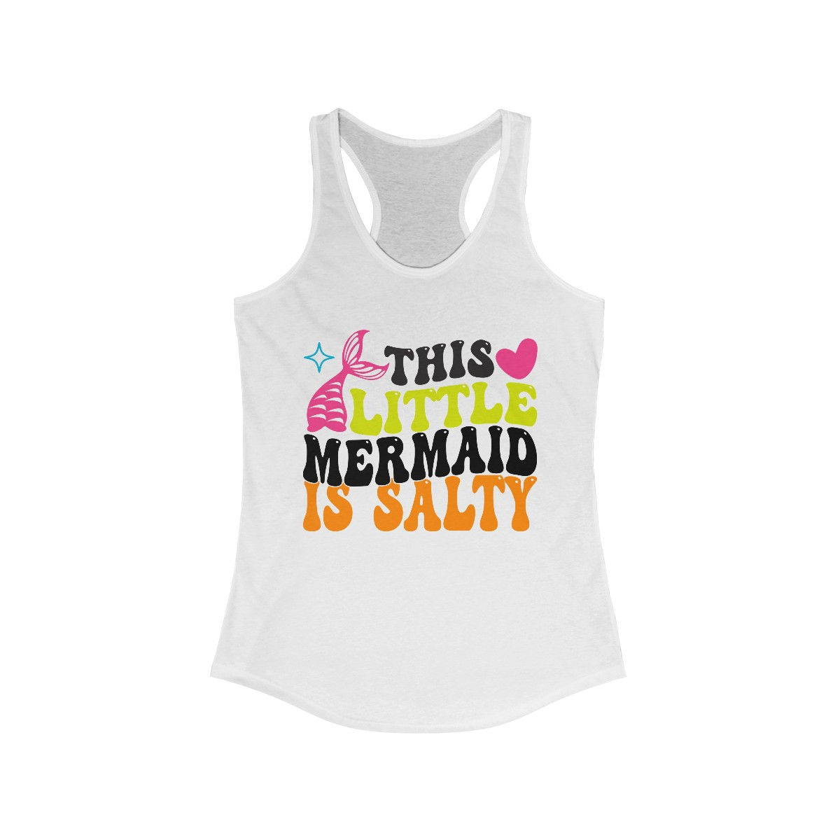 Artistic Beachy Apparel Summer Tank Top This Mermaid is Salty Retro Art Tee