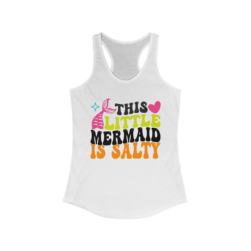 Artistic Beachy Apparel Summer Tank Top This Mermaid is Salty Retro Art Tee