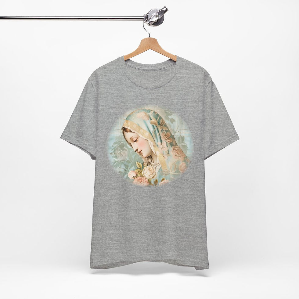 Thumbnail: Virgin Mary T-Shirt Shabby French Madonna Ave Maria Art Tee Catholic Faith Gifts