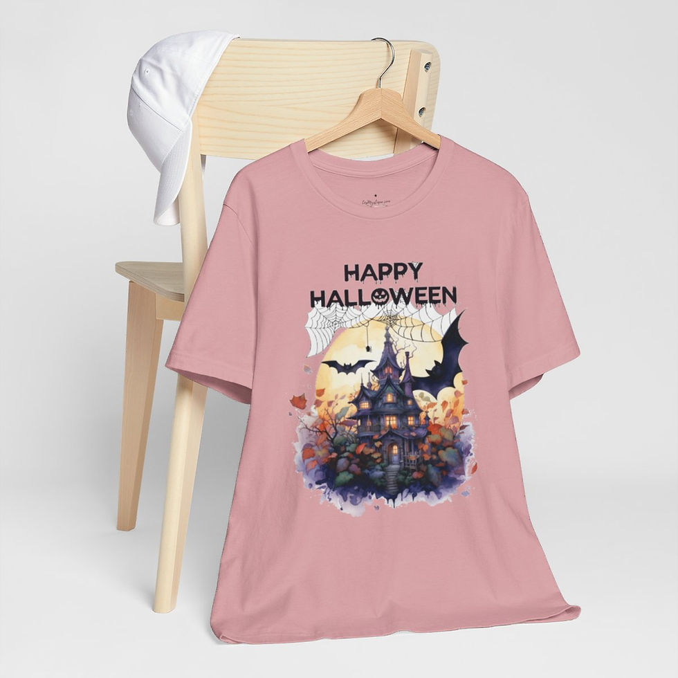 Thumbnail: Halloween T-Shirt Spooky Haunted House Art Fall Apparel Trendy Gift