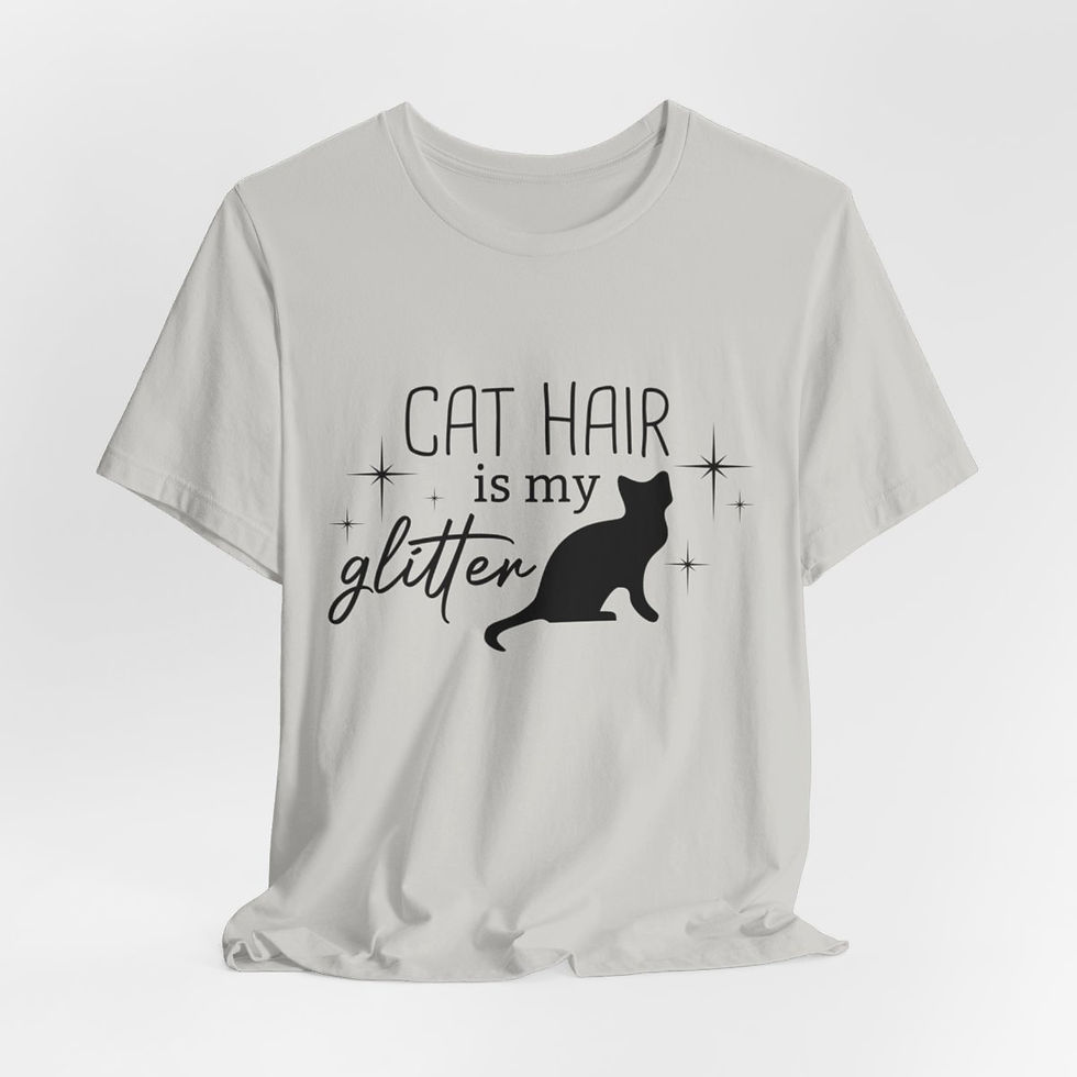 Thumbnail: Sarcastic Cat Lover T-Shirt Cat Hair is My Glitter Expressive Fun Gifts