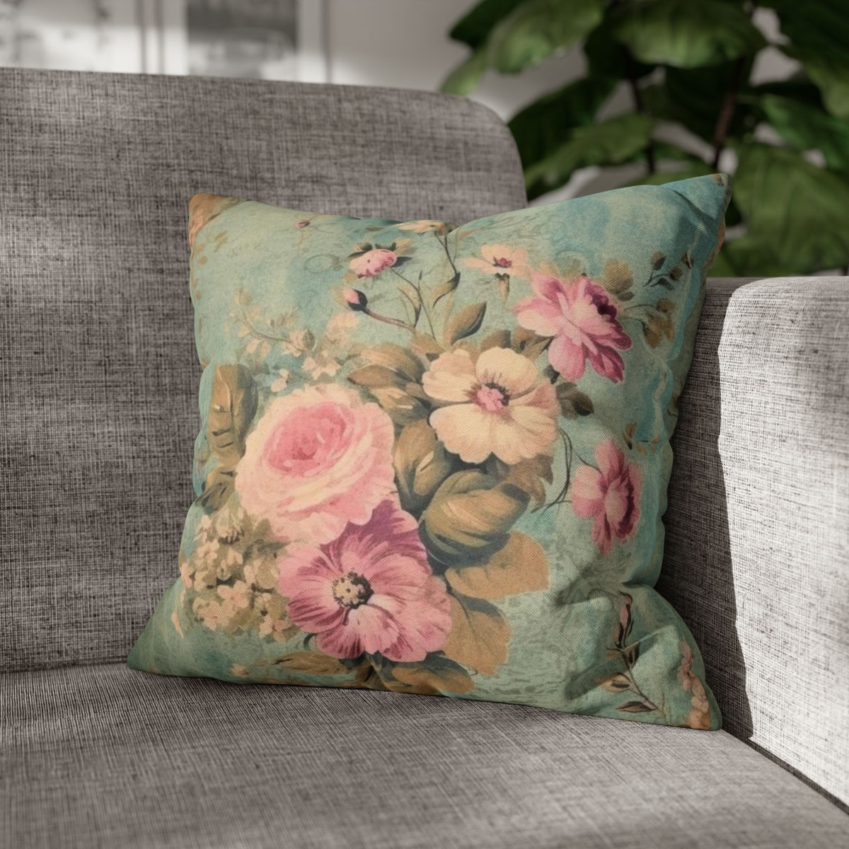 French Country Home Decor Throw Pillow cover Shabby Chic Vintage Floral