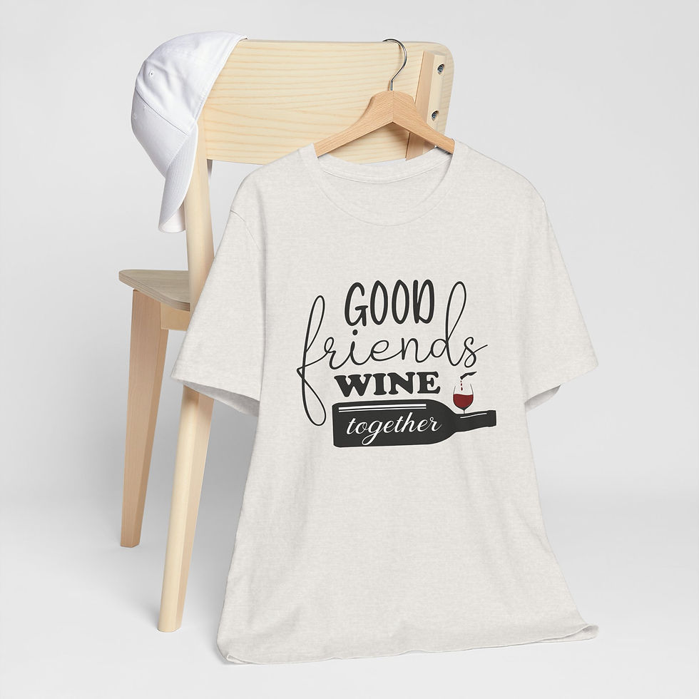 Thumbnail: Friendship T-Shirt Good Friends Wine Together Sarcastic Graphic Art Tee Fun Gift