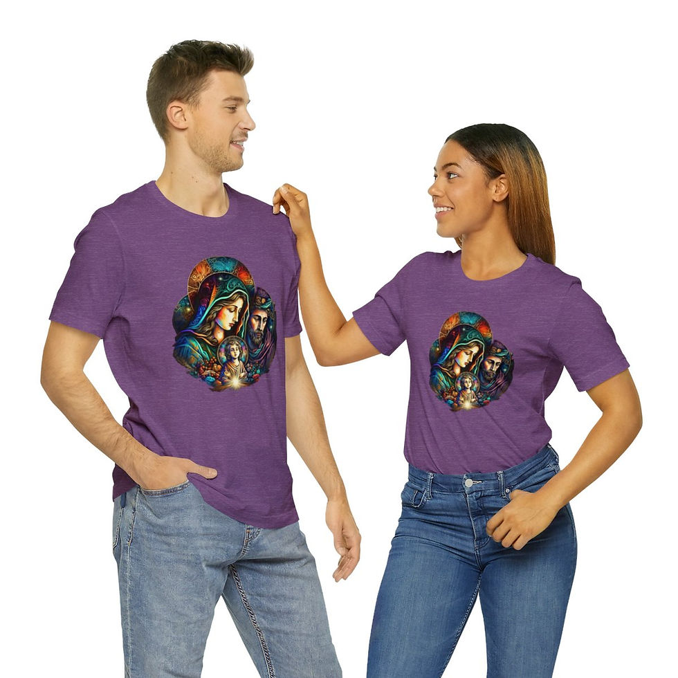 Thumbnail: Religious Art T-Shirt Virgin Mary Madonna and Child Holy Family Catholic Tee