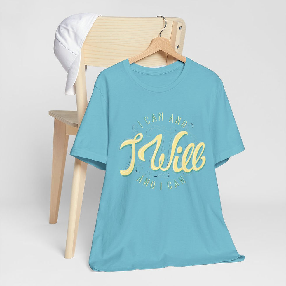 Thumbnail: Distressed Motivational T-Shirt I Can and I Will Vintage style Expressive Gifts