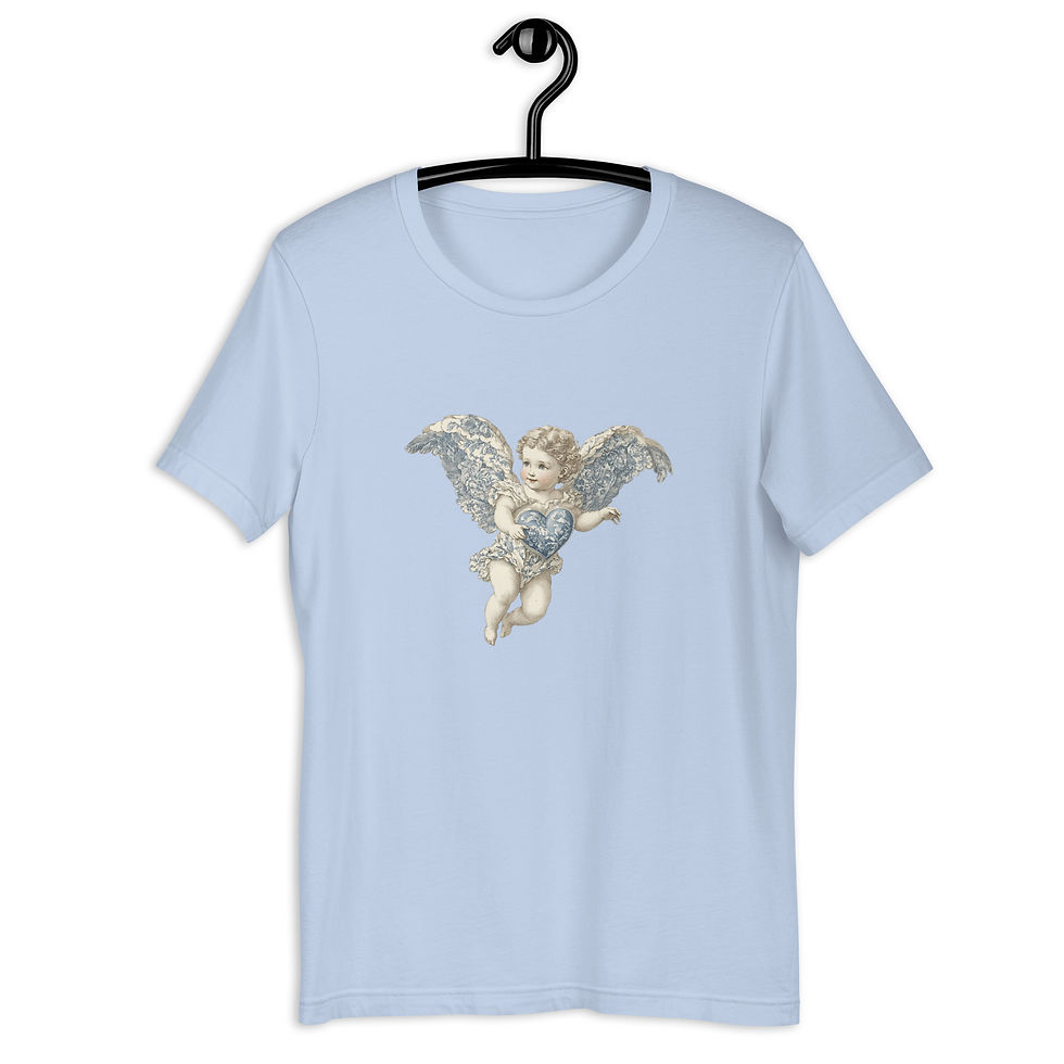 Thumbnail: Shabby Chic Cherub T-Shirt, French Victorian Angel Wearable Art, Artistic Gift