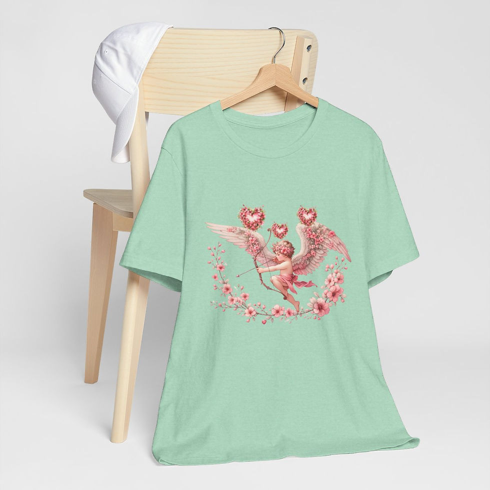 Thumbnail: Shabby Cherub T-Shirt Vintage Cupid Angel Tee Wearable Art Thoughtful Gifts