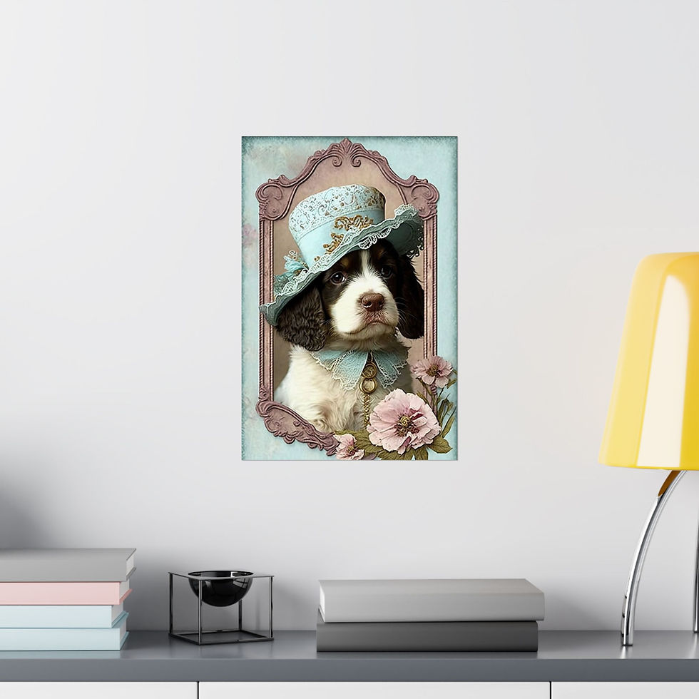 Thumbnail: Vintage Dog Art Print Shabby Victorian Dog Lover Gift Fun Cute Expressive Decor 