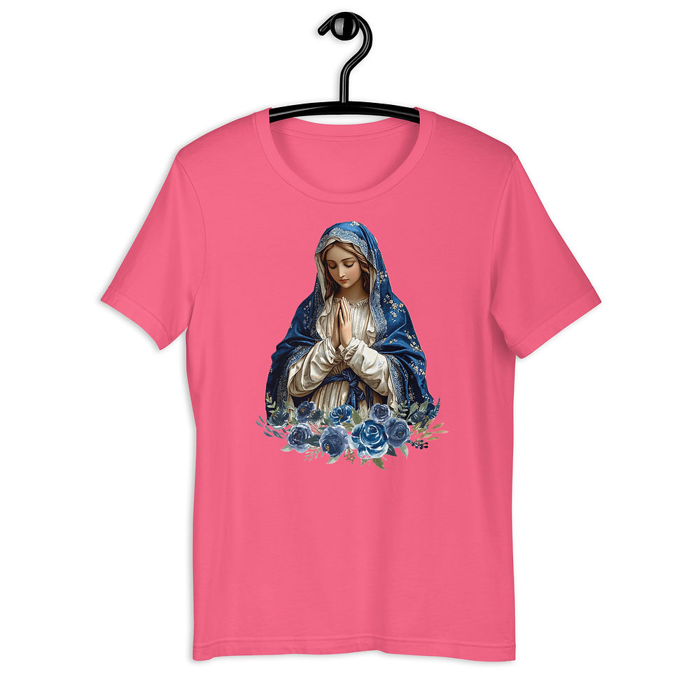 Thumbnail: Artistic Virgin Mary T-Shirt Catholic Faith Wearable Art French Mother Mary Tee