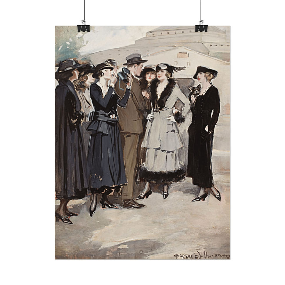 Rare Clarence Underwood Art Print Tourists and Dog Watercolor Giclee Poster