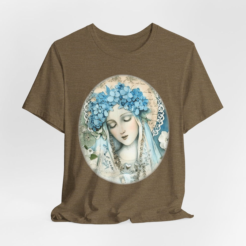 Thumbnail: Shabby Virgin Mary T-Shirt Religious Wearable Art Tee Artistic Catholic Gifts