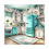Miniatura: Shabby French Retro Kitchen Canvas Art Turquoise Farmhouse Cottage Kitchen Print