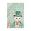 Miniatura: Shabby Victorian Cat Art Print Male Cat Mint Pink Roses Top Hat Cat Lover Decor