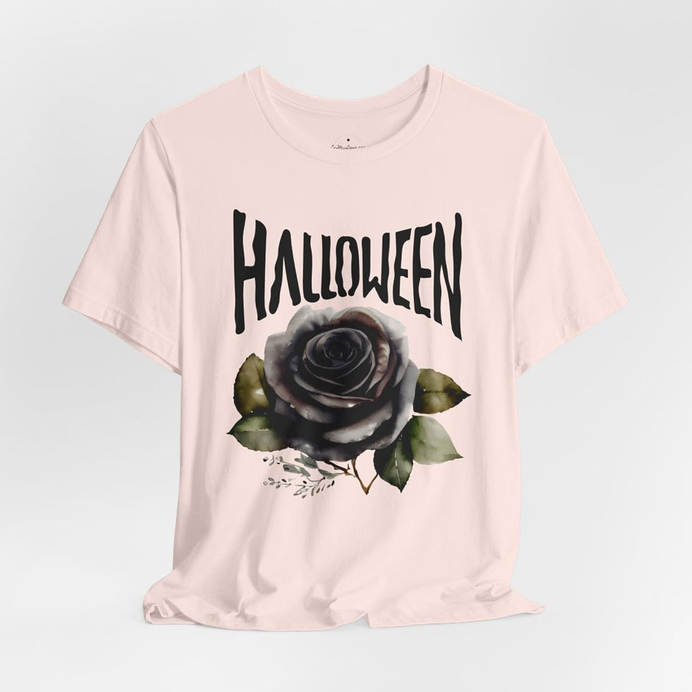 Thumbnail: Halloween T-Shirt Black Rose Fall Apparel Chic Artistic Gifts