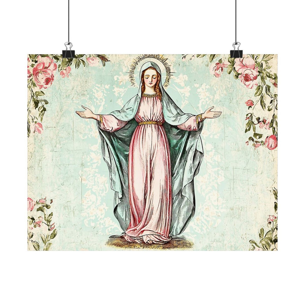Thumbnail: Shabby Virgin Mary Art Print Mother Mary Our Lady of Mercy Giclee Catholic decor
