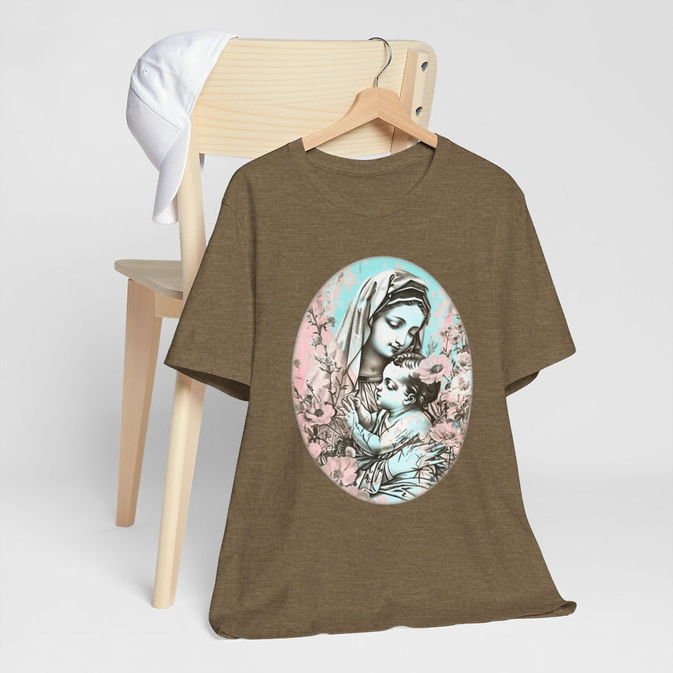 Thumbnail: Shabby Virgin Mary T-Shirt Religious Wearable Art Tee Artistic Catholic Gifts