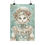 Thumbnail: Shabby Victorian Cat Art Print Pastel Kitty Mint Pink Roses Hat Cat Lover Decor