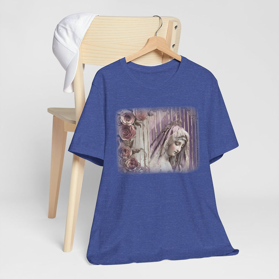 Thumbnail: Shabby Religious T-Shirt Virgin Mary Art Tee Vintage Catholic Gifts of Faith