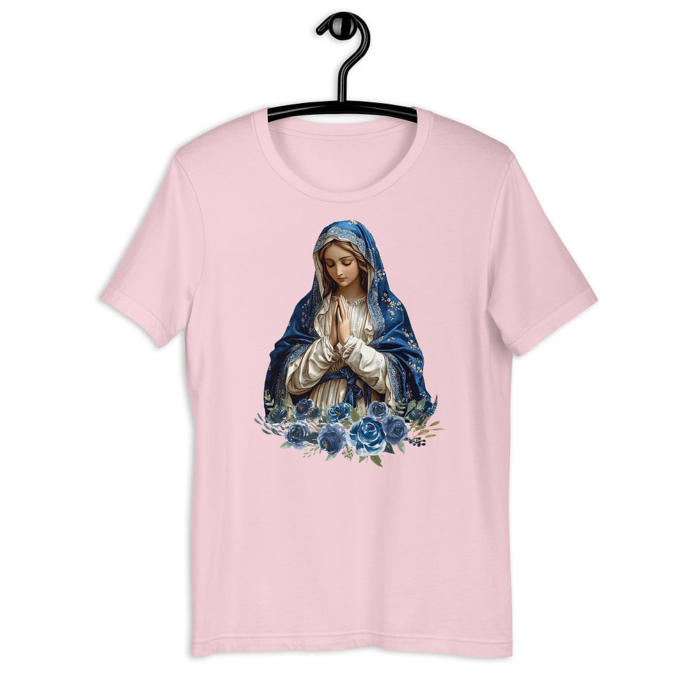 Thumbnail: Artistic Virgin Mary T-Shirt Catholic Faith Wearable Art French Mother Mary Tee