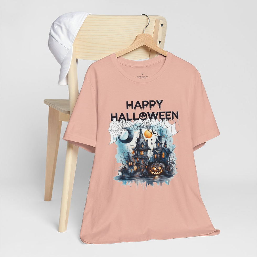 Thumbnail: Halloween T-Shirt Spooky Haunted House Art Fall Apparel Trendy Gift
