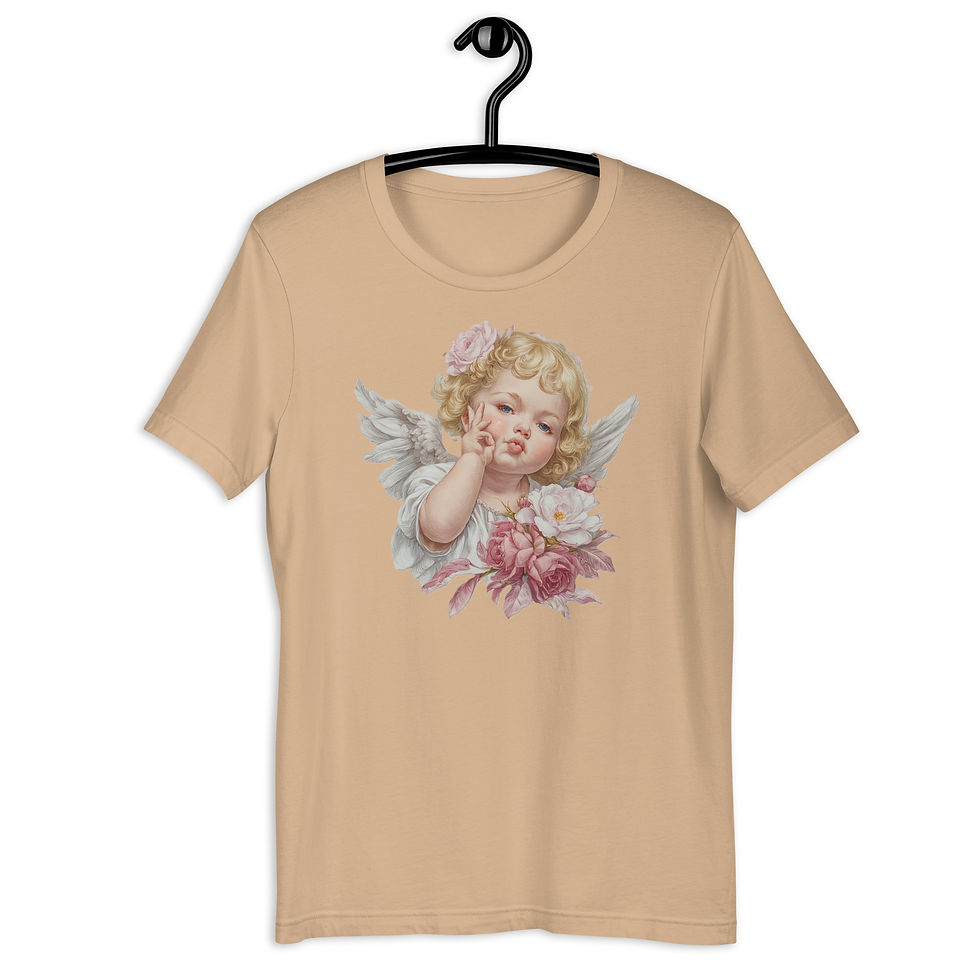 Thumbnail: Shabby Chic Cherub T-Shirt, Wearable Art, Artistic Gift, Victorian Angel