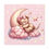 Thumbnail: Artistic Nursery Decor Canvas Art Sleepy Bear Crescent Moon Pink Canvas Print 