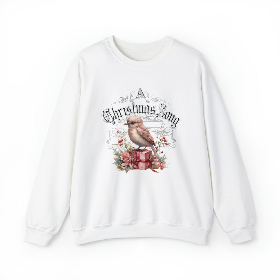 Thumbnail: A Christmas Song Bird Sweatshirt Shabby Bird Wearable Art Shirt