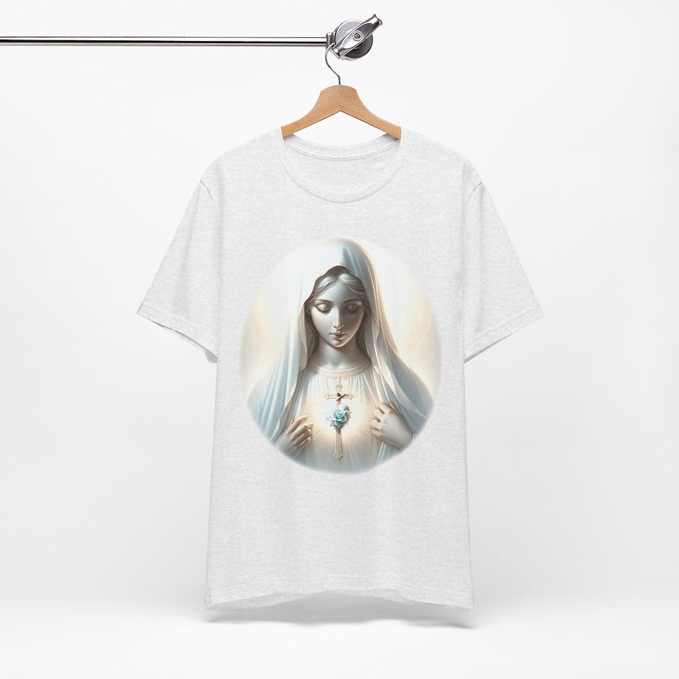 Thumbnail: Virgin Mary T-Shirt Immaculate Heart Ave Maria Art Tee Catholic Faith Gift