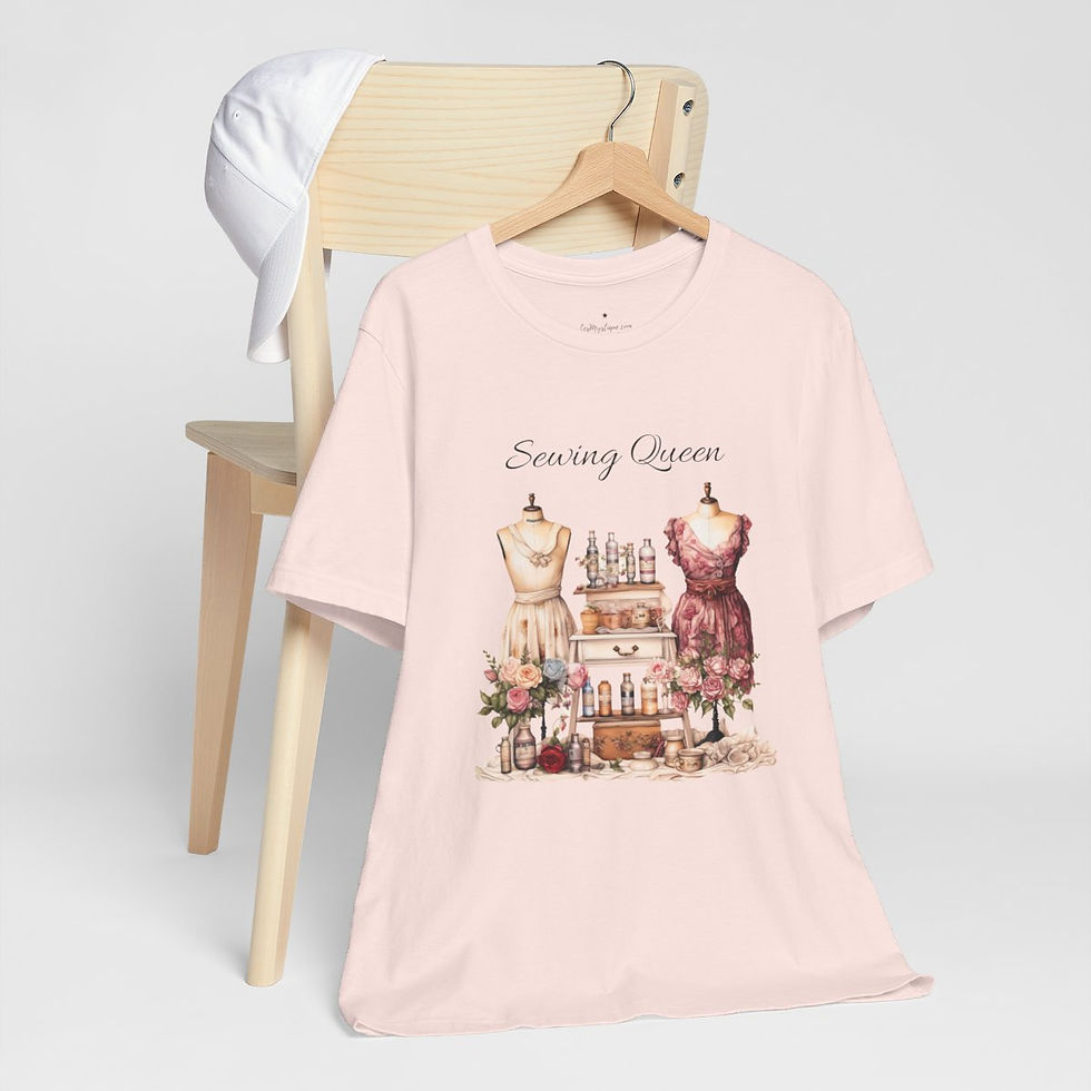 Thumbnail: Shabby Artistic T-Shirt Sewing Queen Tee Retro Victorian Wearable Art Apparel