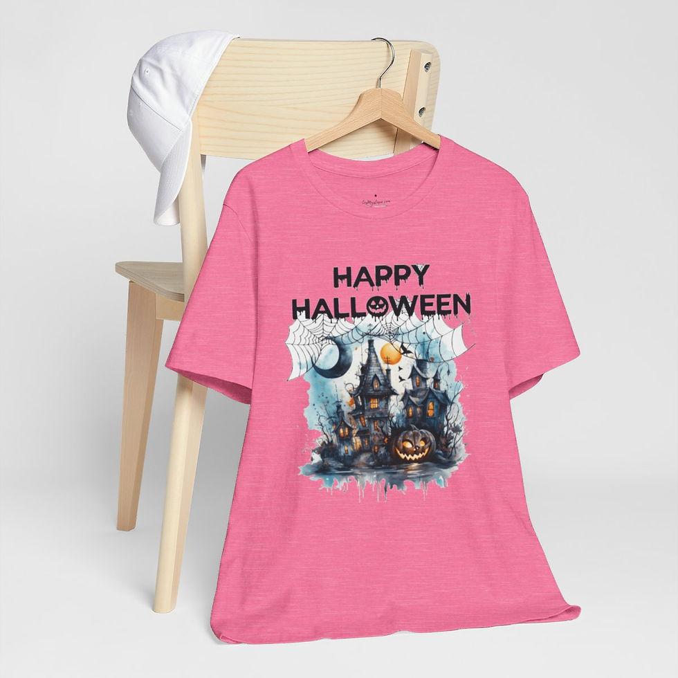 Thumbnail: Halloween T-Shirt Spooky Haunted House Art Fall Apparel Trendy Gift
