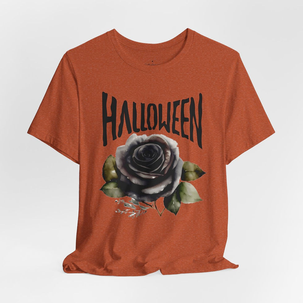 Thumbnail: Halloween T-Shirt Black Rose Fall Apparel Chic Artistic Gifts