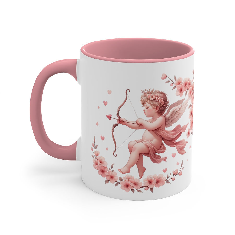 Thumbnail: Pink Cherub Cupid Coffee Mug Gifts of Love mug Thoughtful gifts Valentine's Day
