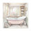 Miniatura: Shabby French Farmhouse Bathroom Canvas Art Clawfoot Tub Pastel Watercolor Print