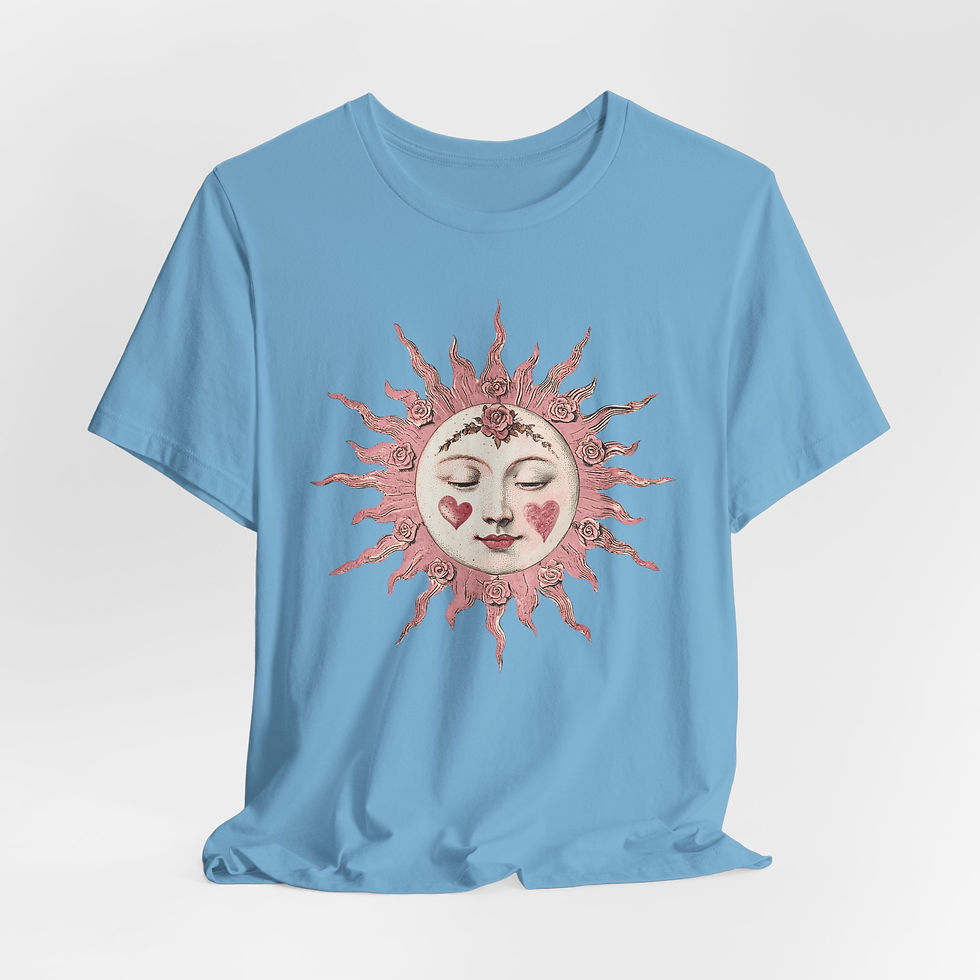 Thumbnail: Boho Sun Art T-Shirt Celestial Shabby Pink Trendy Expressive Artistic Gift