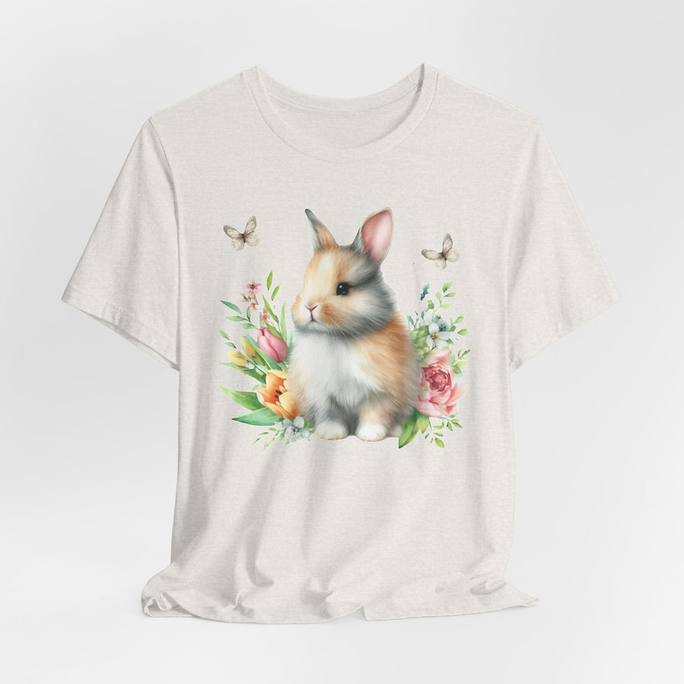 Thumbnail: Vintage Spring Art T-Shirt Shabby Bunny Springtime Expressive Artistic Apparel