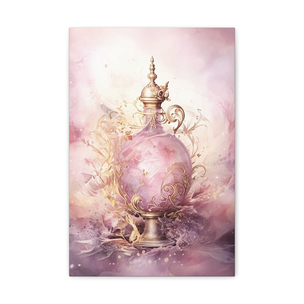 Thumbnail: Elegant Canvas Art Shabby French Decor Victorian Pink Lavender Perfume Bottle