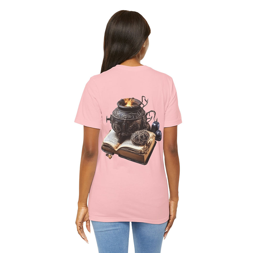 Thumbnail:  Witchy T-Shirt Spell book Cauldron Art Tee Esoteric Expressive Halloween Gifts