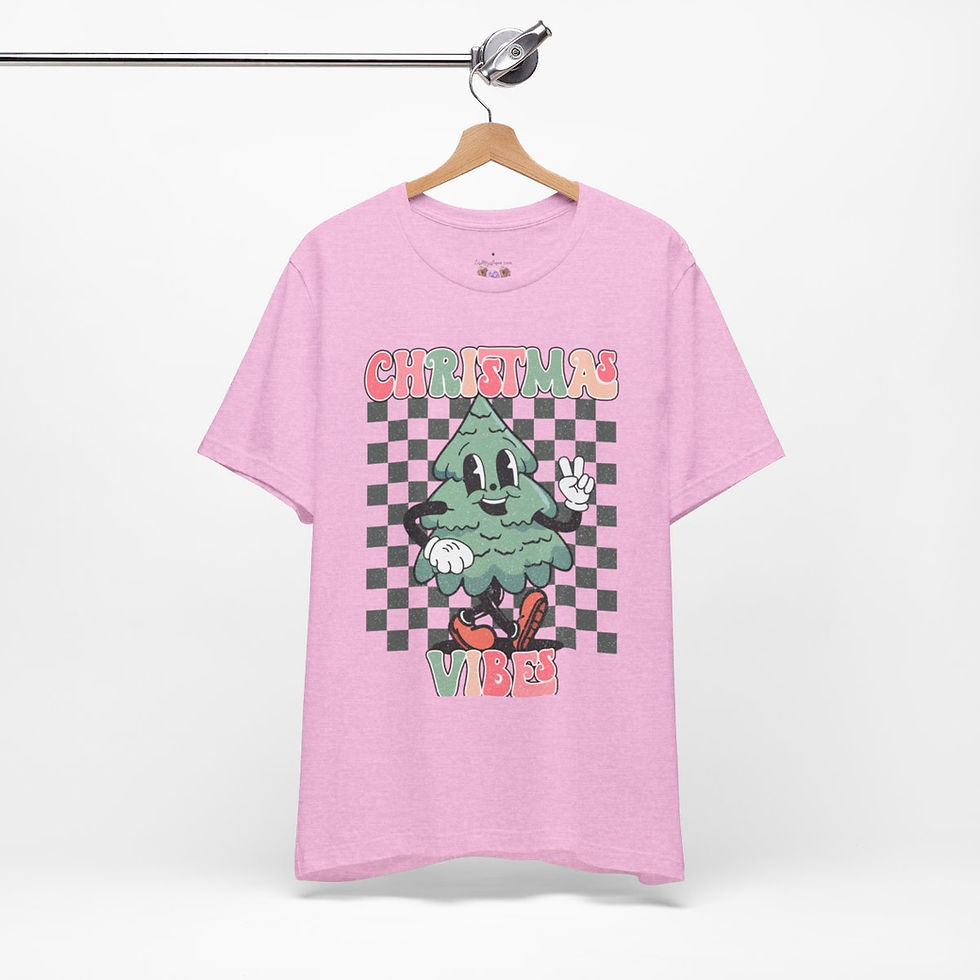 Thumbnail: Retro T-Shirt Christmas Vibes Artistic Tee Vintage Holiday Apparel 