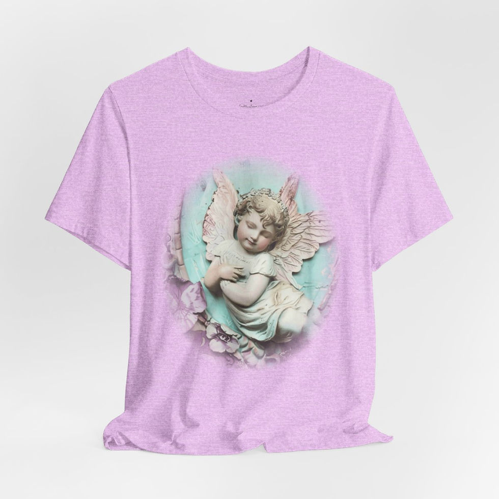 Thumbnail: Pastel French Shabby T-Shirt Vintage Cherub Angel Apparel Chic Artistic Gifts