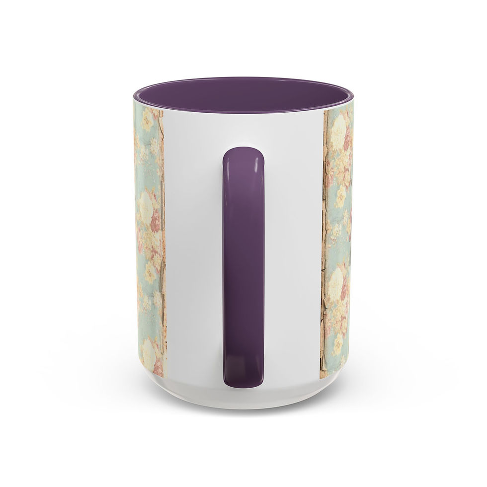 Thumbnail: Shabby Cat Lover Coffee Mug Sleeping Kitten with Roses Chic Artistic Gift 