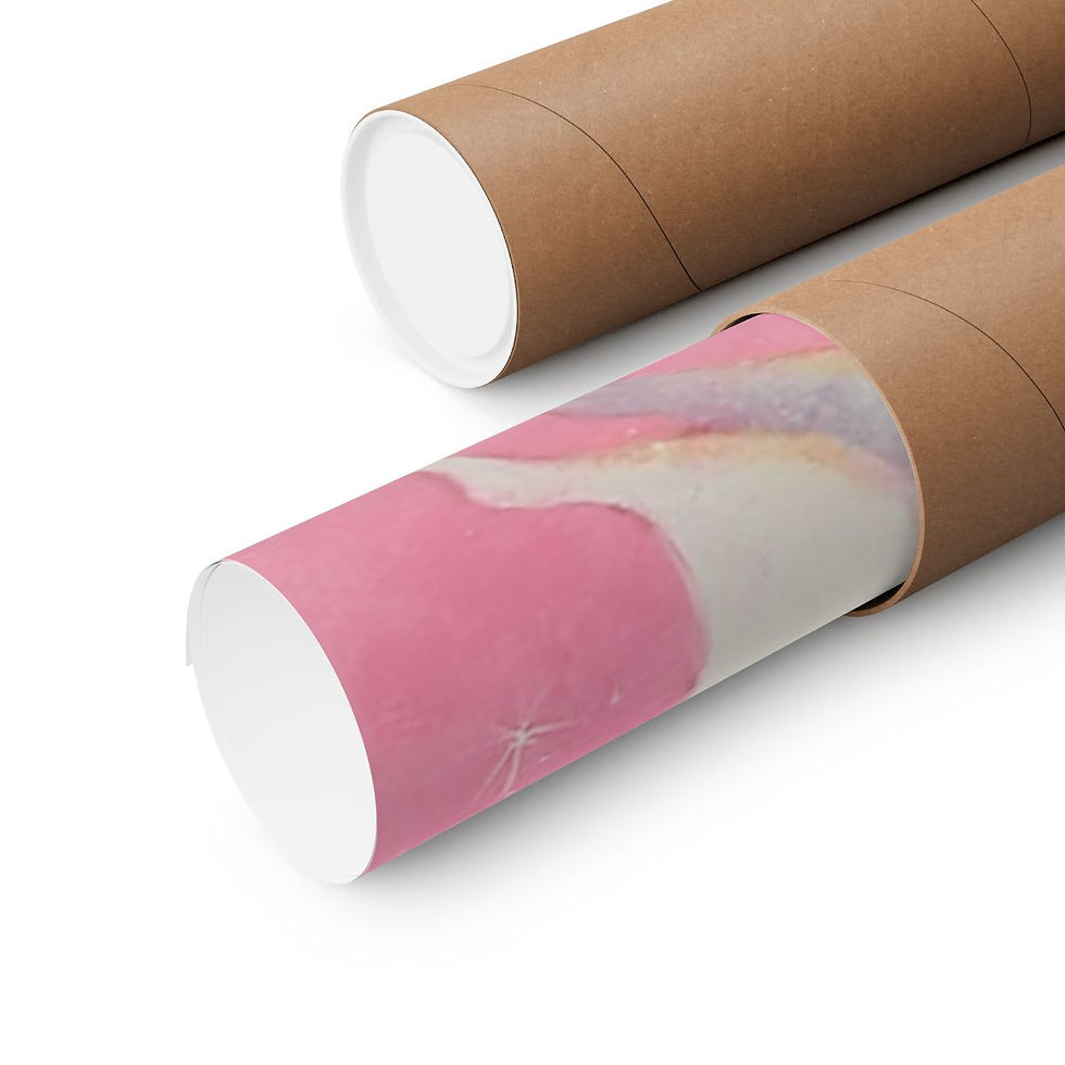 Thumbnail: Retro Pink Reindeer & Santa Christmas Art Print Vintage Mr and Mrs Claus