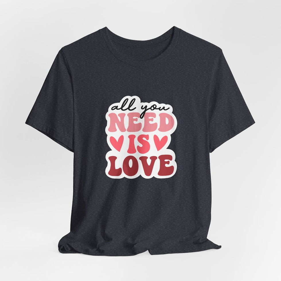 Thumbnail: Artistic T-Shirt All You Need is Love Retro Art Apparel Trendy Gifts