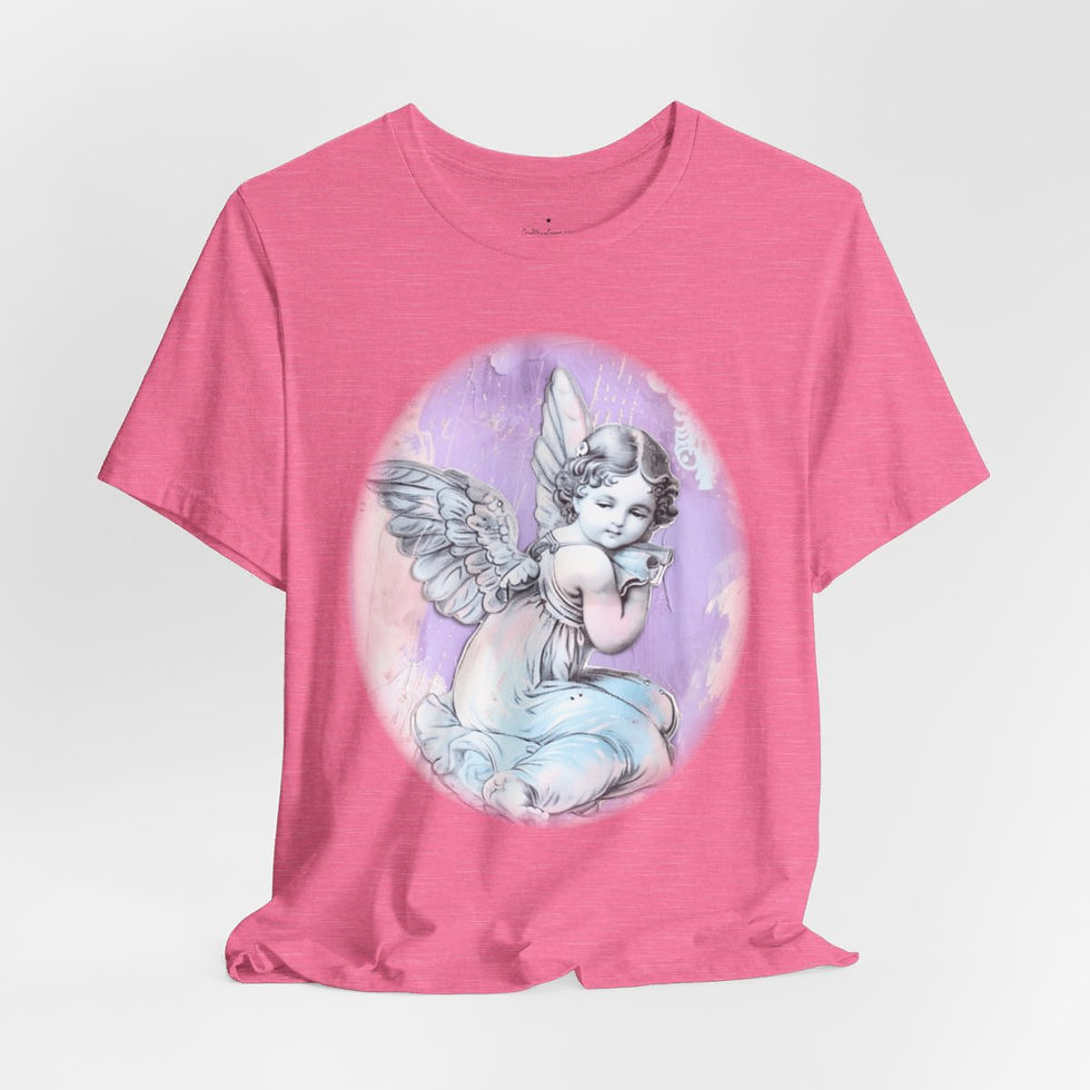 Thumbnail: Pastel French Shabby T-Shirt Vintage Cherub Angel Apparel Chic Artistic Gifts