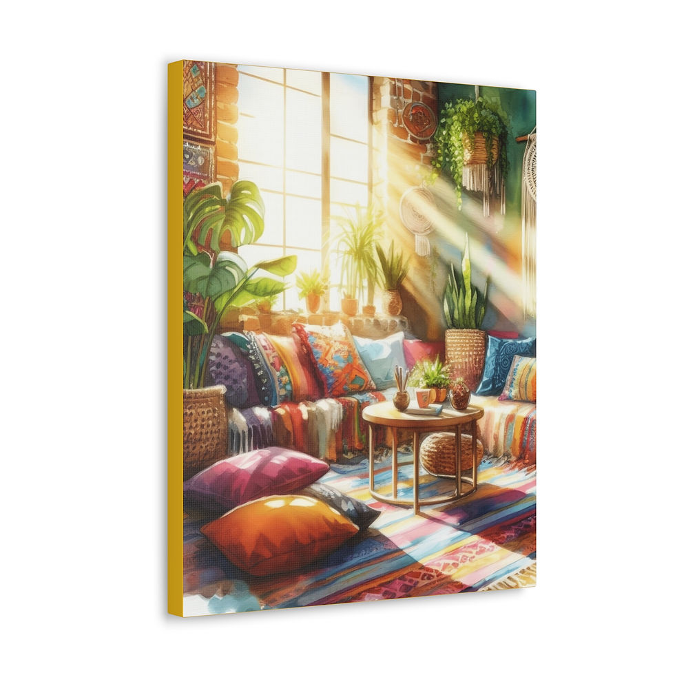 Thumbnail: Boho Canvas Art Sun filled Bohemian Room Colorful Artistic Wall Decor