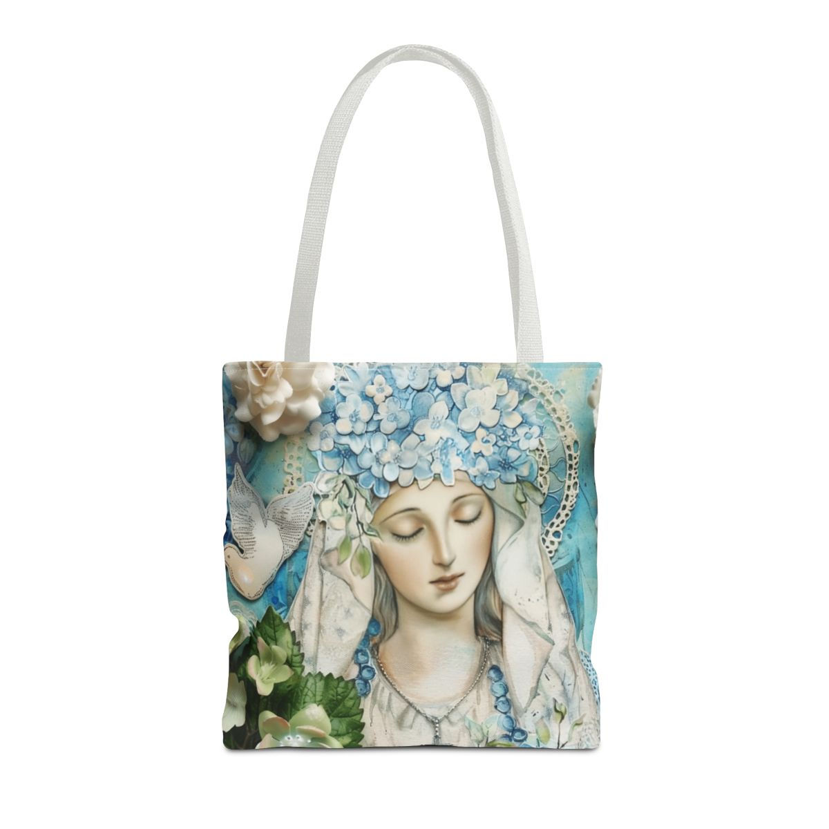 Shabby Virgin Mary Tote Bag Mother Mary Vintage Religious Peaceful Catholic Gift