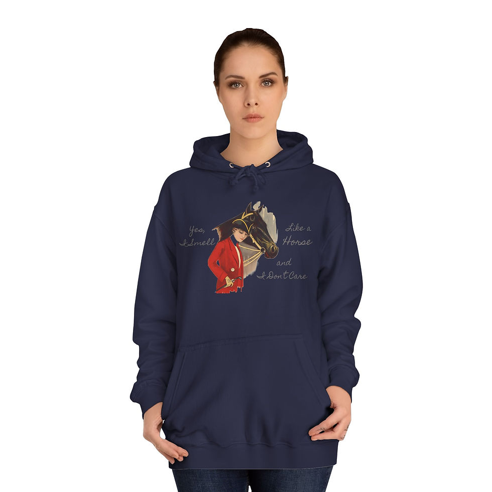 Thumbnail: Artistic Equestrian Hoodie Pullover Sweatshirt w/Pockets Vintage Woman & Horse