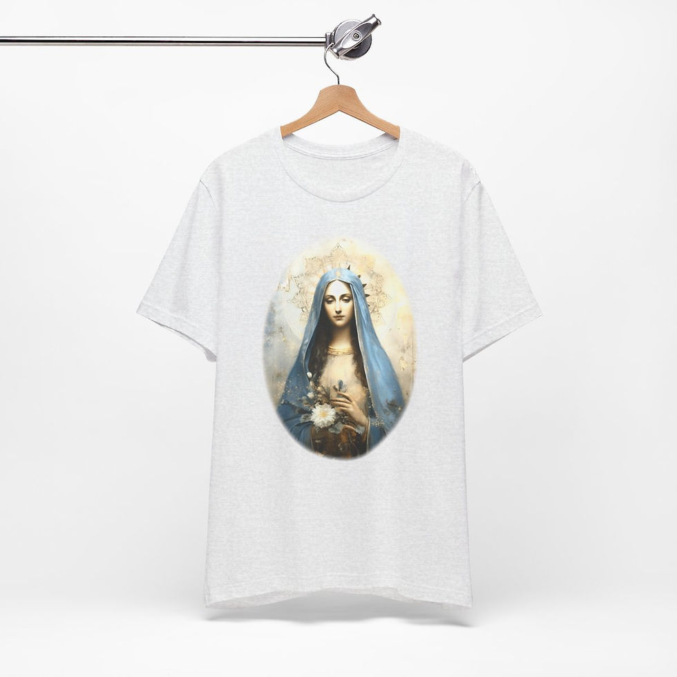Thumbnail: Virgin Mary T-Shirt Ave Maria Religious Faith Art Tee Catholic Gifts