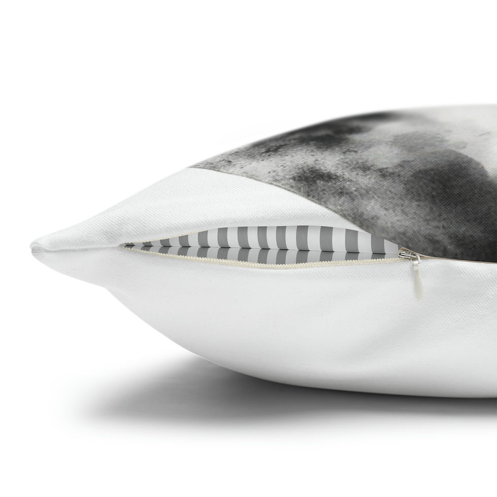 Thumbnail: Black & White Christmas Decor Artistic Throw Pillow Cover Snowy Village