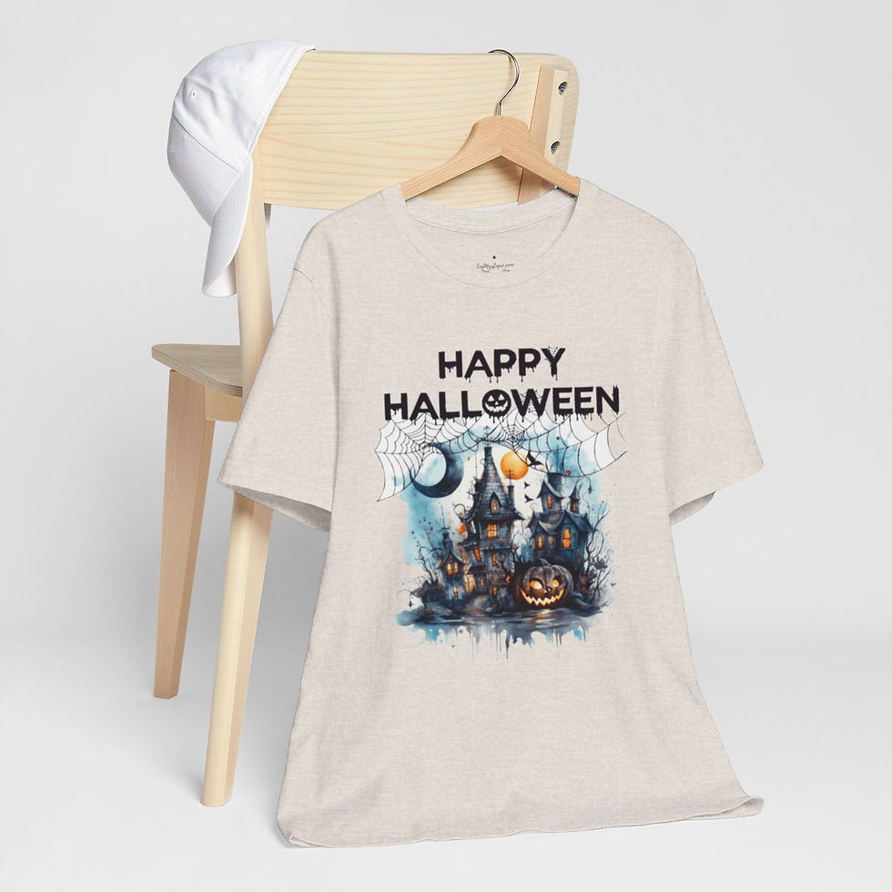Thumbnail: Halloween T-Shirt Spooky Haunted House Art Fall Apparel Trendy Gift